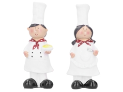 Estátua de Chef em Resina Decorativa para Cozinha Bar Confeitaria Presente Casal | S/MARCA