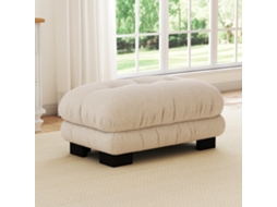 Pufe Comprimido 1 Lugar Em Chenille, 112 Cm, Light Coffee, Para Sala De Estar, Design Moderno