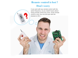 Interruptor de controle remoto Learning Fio (12 V CC, 2 canais, RF 433 MHz)