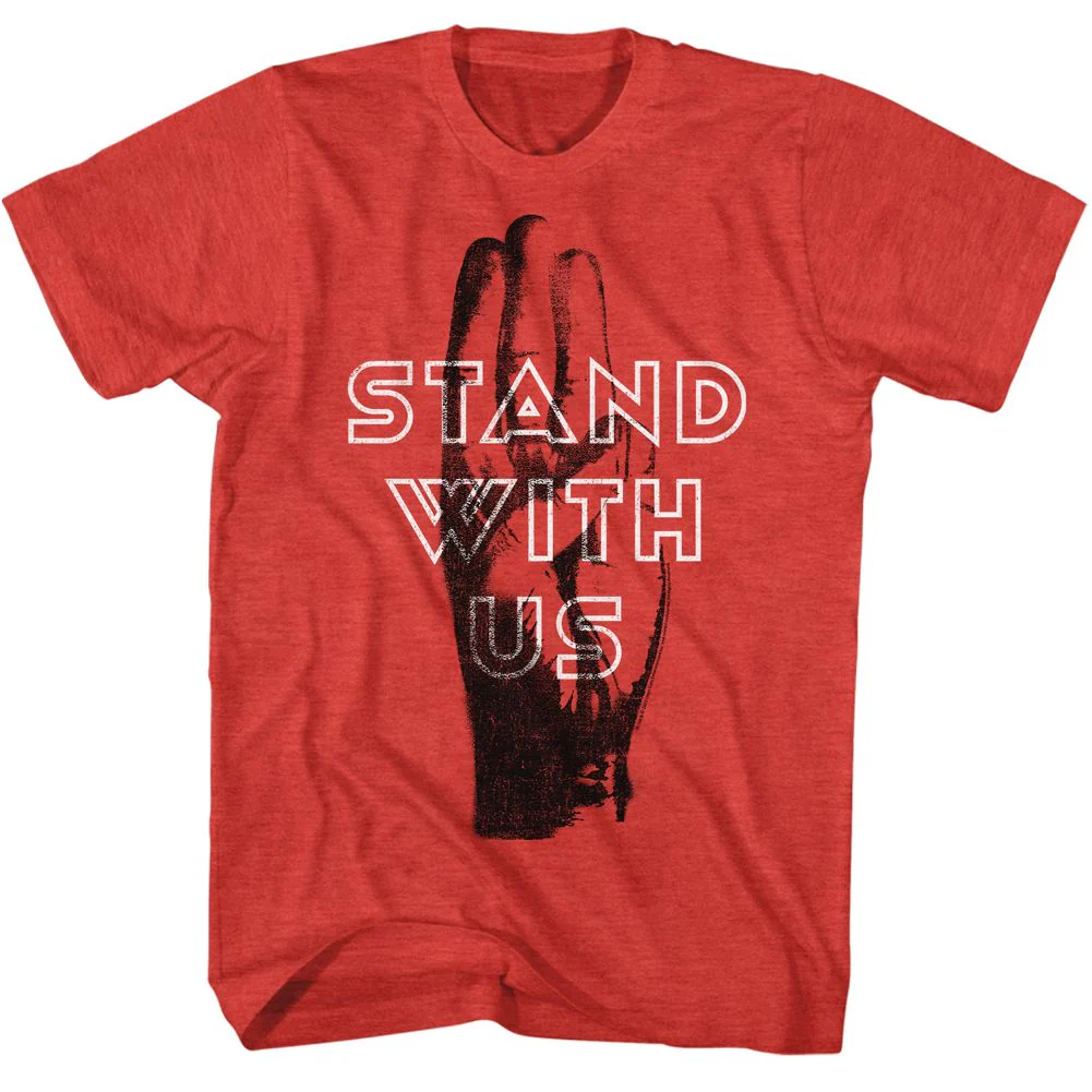 Unisex Adult T-shirt Rockinstone Hunger Games Movie Stand With Us Heather Red Sizexxl
