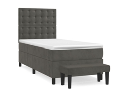 Box Spring Bed, Box Spring Beds Vidaxl Cinzeto Veludo (90 X 190 Cm)