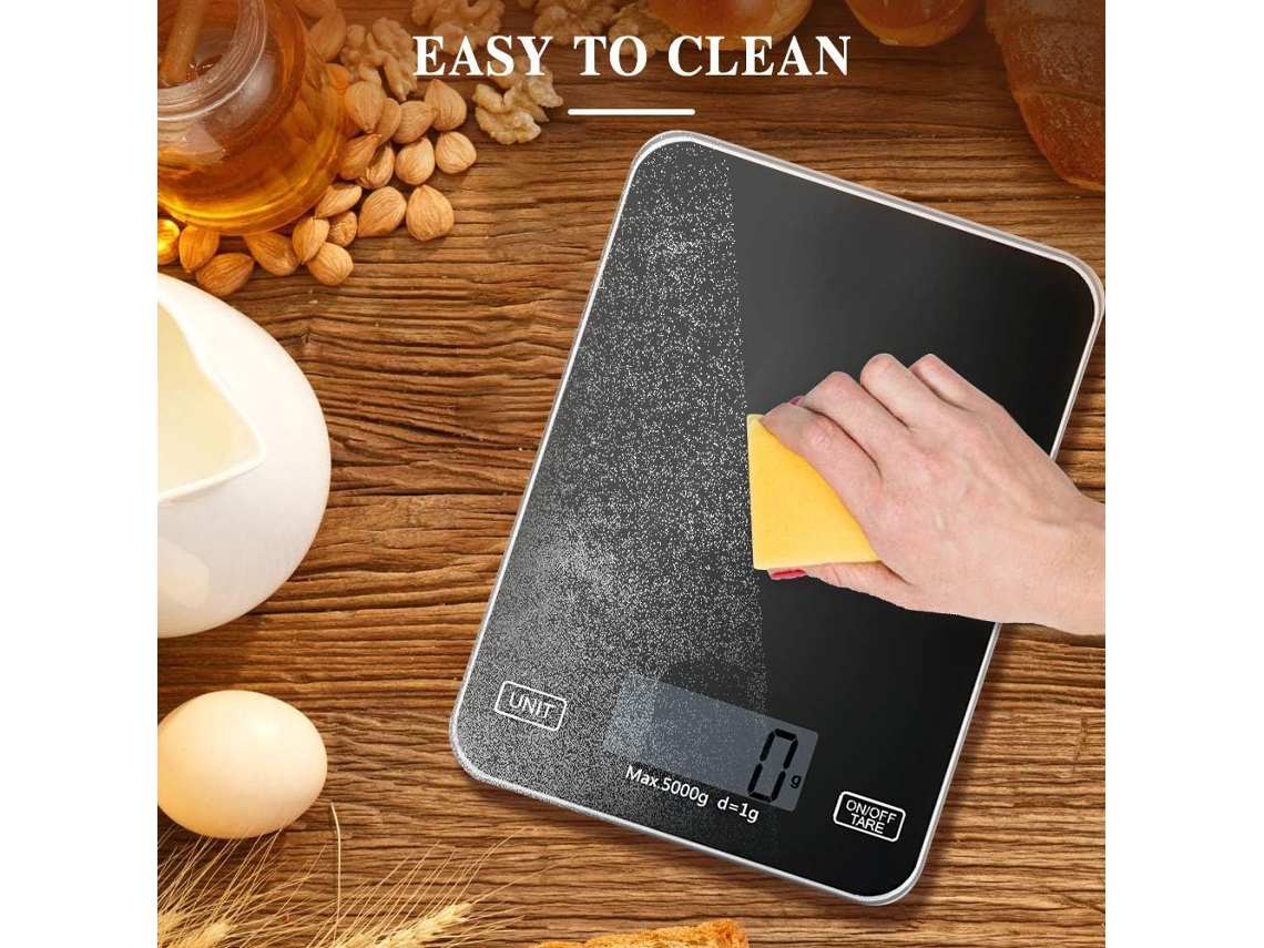 Balança Eletrônica De Cozinha De 5 Kg , Controle Por Toque Inteligente, Painel De Vidro Temperado. Aquaforge (11 Lb)