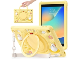 Capa de silicone híbrida Webake com suporte e alça para iPad 10.2 (2021/2020/2019)