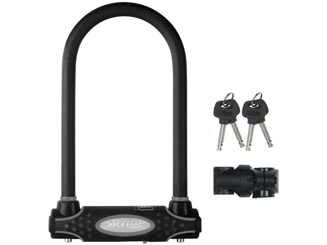 Cadeado em U para bicicleta Master Lock 8195eurdprocolwr em aço temperado, com chave, Slowmoose vermelho