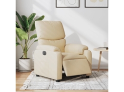 Vidaxl Poltrona Reclinável Elétrica Tecido Cor Creme