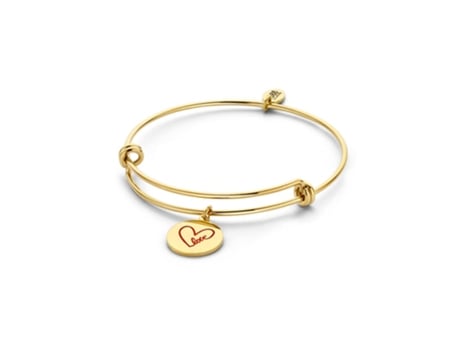 Pulseira Co88 Collection em Aço Dourado com Pendente Love All You Need Is Love