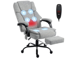 Hochlehner Massage-cadeira De Escritório Mit Vibration, Wärmefunktion, Verstellbarer Rückenlehne, Apoio Para Pés,...