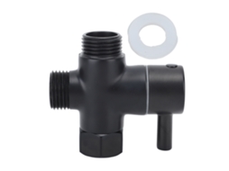 Válvula Direcionadora de Chuveiro de Cobre 3 Vias G1/2 para Chuveiro Manual Preto com S/MARCA