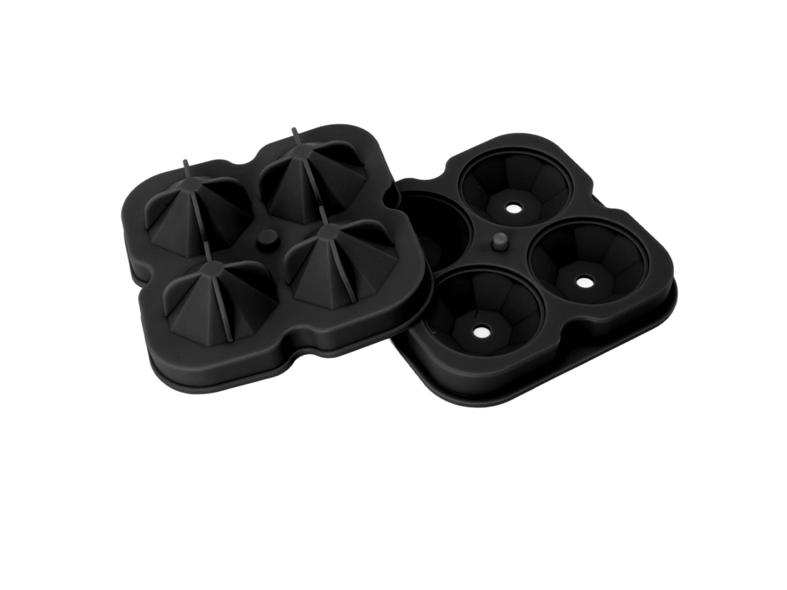 Moldes de Cubos de Gelo em Silicone de Diamante com 4 Furos S/MARCA
