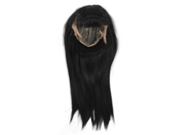 Peluca Niña Negra Larga Recta Con Flequillo Para Niñas De 3-8 Años Ajustable De Pelo Sintético De Alta Temperatura