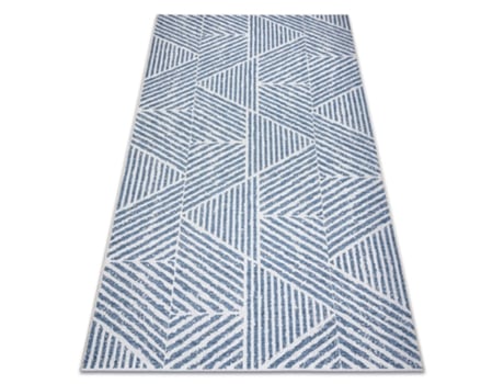 Tapete Color 47176360 Sisal Linhas, Triângulos, Ziguezague Bege / Azulrosa (160 x 230 cm)