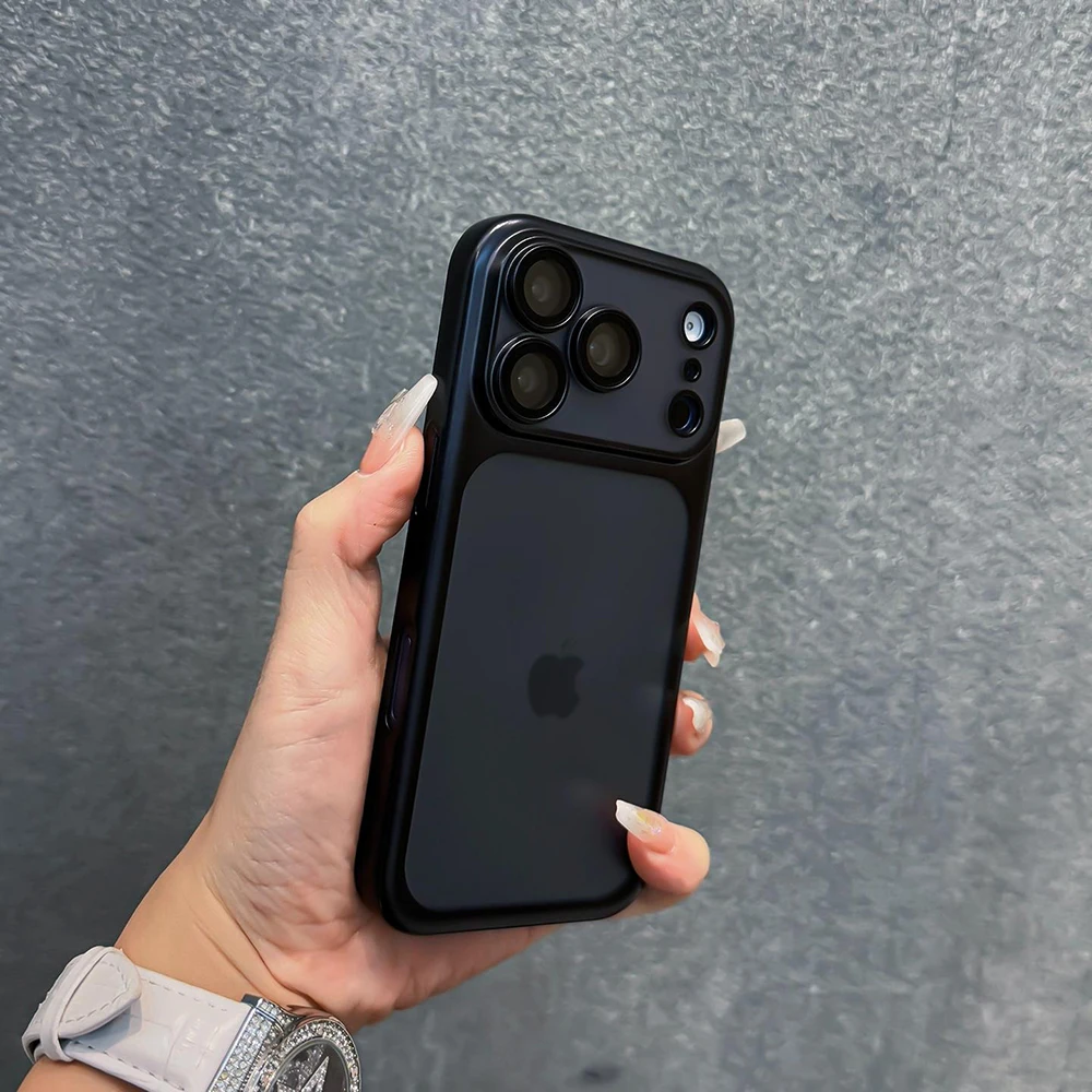 (iphone 14 Pro Preto) Capa De Celular Luxuosa, Translúcida E Resistente A Impactos Para Iphone, Com Acabamento Em Galvanoplastia.