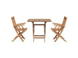 Vidaxl Conjunto de Jantar para Jardim 3 Pcs Castanho