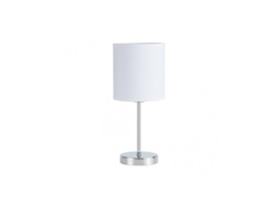Candeeiro De Mesa Chanza 1xe14 Cromo Com Tela Branca 37x16x16 Cm Fabrilamp