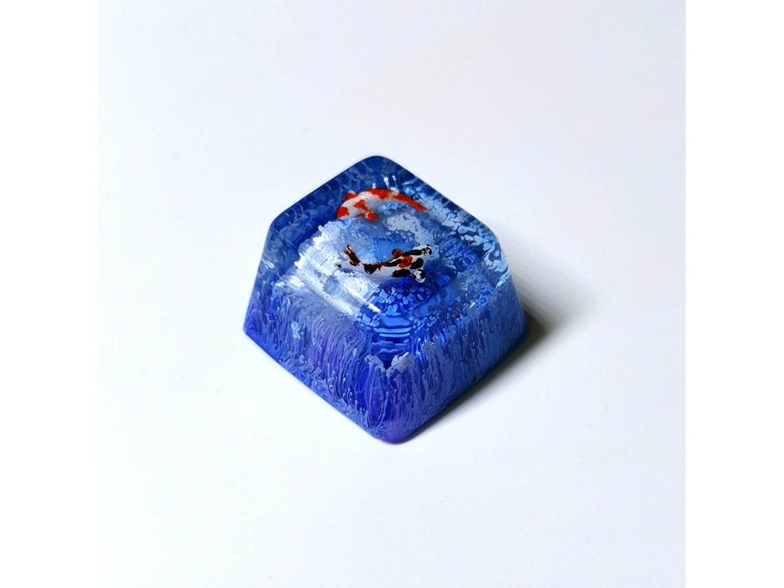 Tecla De Teclado Mecânico De Resina Koi Slowmoose