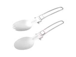 Conjunto Utensílios Camping Plegáveis Inox Portátil
