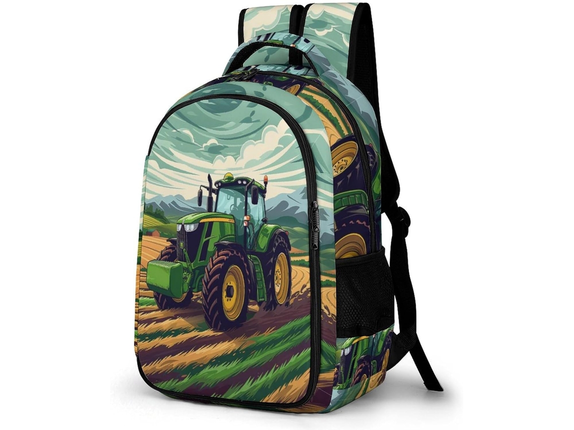 Mochila Escolar Com Estampa Trator Para Meninos Meninas, De Carro Crianças 7 10 Anos, E Impermeável Escola,