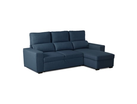 Sofá-Cama Chaise Longue BUDWING Harper Azul - 4 Lugares - 248,5x156x103 cm