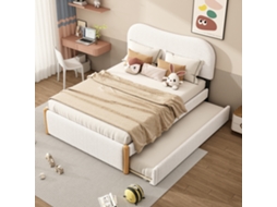 Cama 140x200cm Poltrona Leito Extraível Design Minimalista Branca