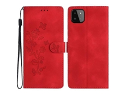 Capa Tipo Carteira De Couro Sintético Com Estampa De Flores E Suporte Dobrável, Compatível Com Samsung Galaxy A22 5g (versão Ue)