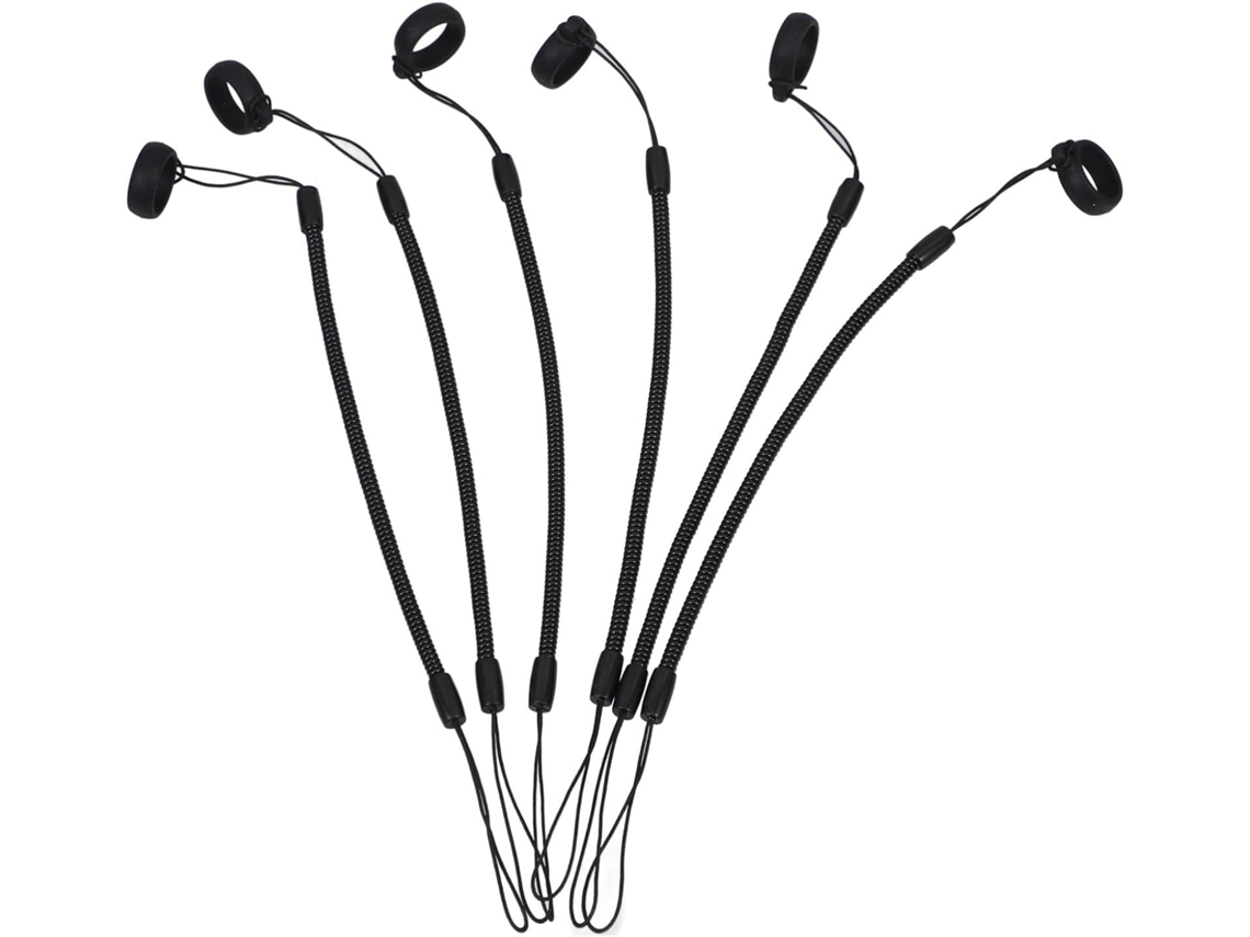 Conjunto De 6 Peças De Porta Canetas Portáteis E Duráveis Em Plástico Preto E Silicone Da Secfou, Com Chaveiro, Ideal