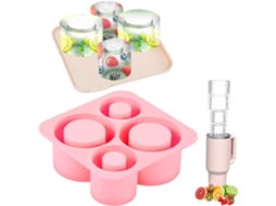 Bandeja de gelo cilíndrica de silicone oca de 4 peças para copos Slowmoose
