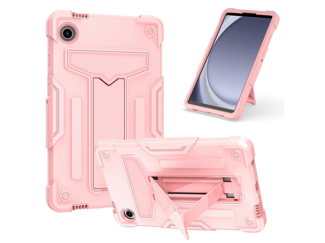 Capa Protetora Em Silicone E Plástico Com Suporte Para Samsung Galaxy Tab A9, Rosa Elysve