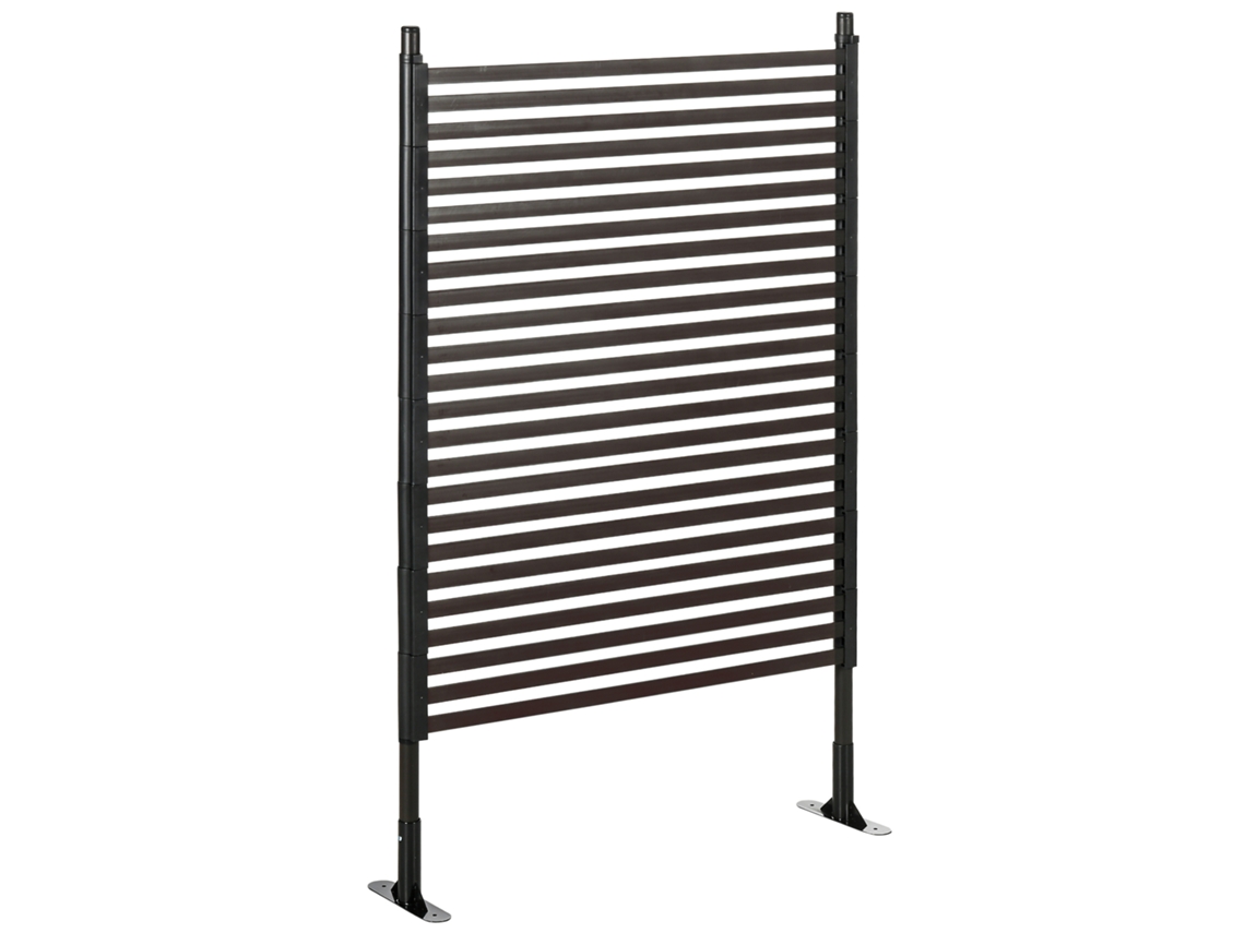 Painel De Cerca De Jardim Com Tela De Privacidade Metálica Externa Com Pés Ou Estacas Para Plantar, Modular, 93l X 22w X 150h Cm-pt