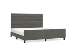 Bed Frame With Headboard, Bed Frames With Headboards Vidaxl Cinzeto Veludo (180 X 200 Cm)
