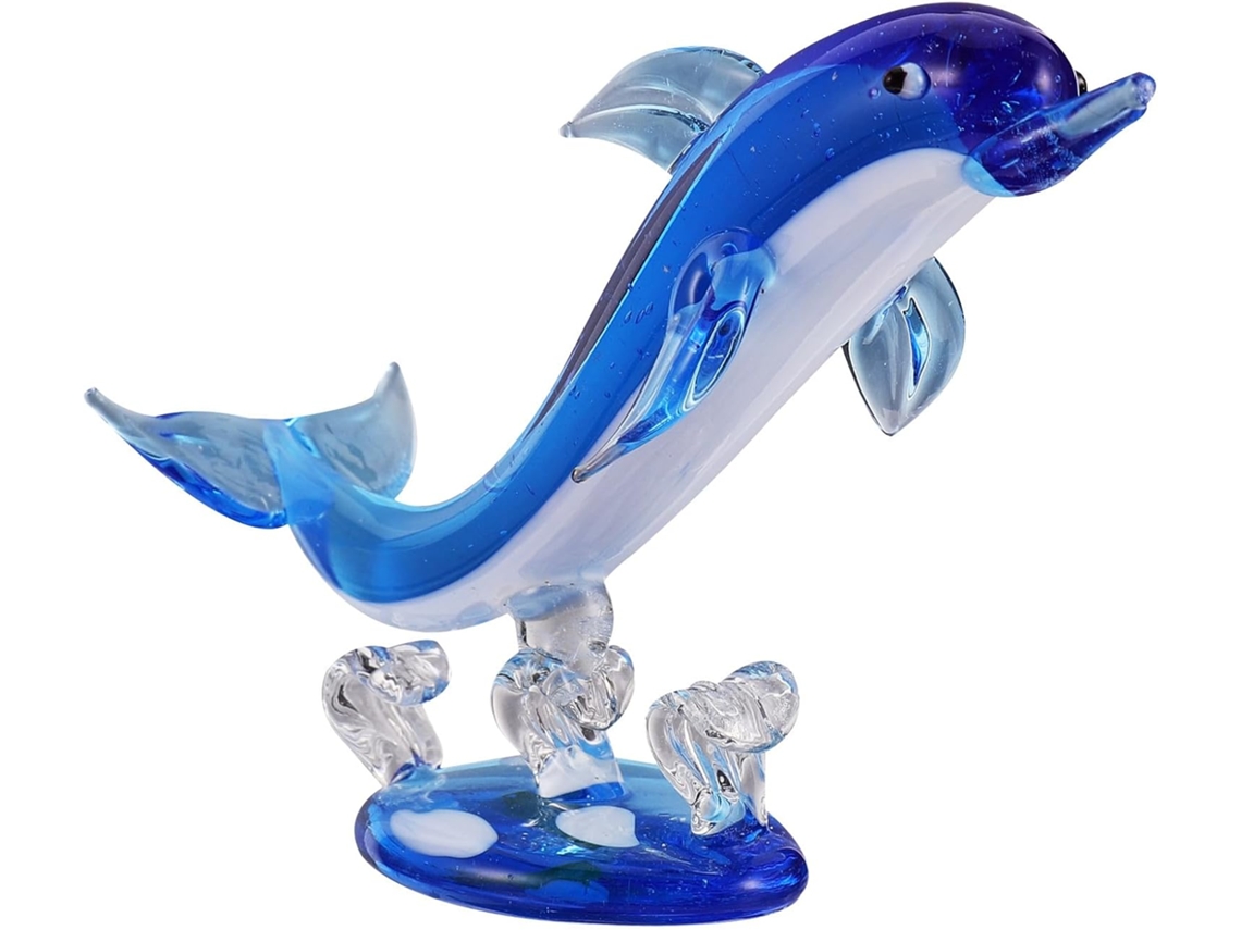 Estatueta Golfinho Cristal Feita Ornamento Animal Marinho Decoração Ambientes Internos Externos Presente GOKOCO