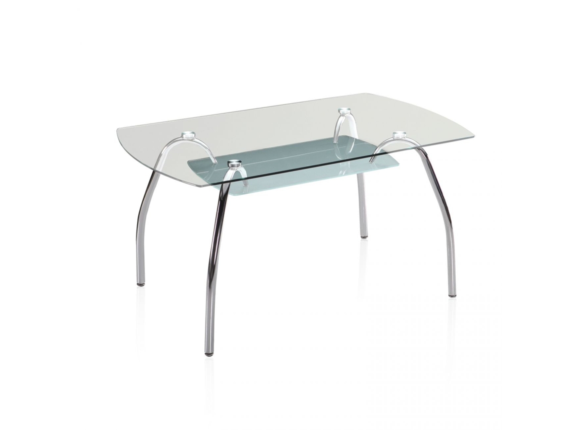 Mesa de jantar Ove Vidro - Cromado 150cm x 75 x 90 cm