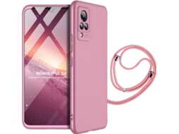 Capa Vivo V21 5G Slim Armor 360º com Cordão Rosa