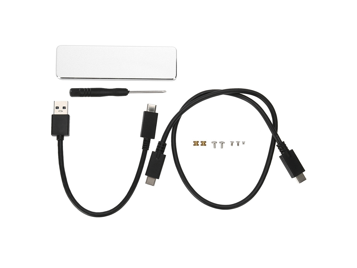 Enclosure De Ssd Nvme M.2 Externo De Alta Velocidade Para Type C3.1, Case De Ssd Prata