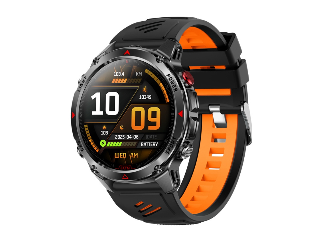 Relógio Inteligente Gpspreto E Laranja Com Adesivo)com Posicionamento De Seis Estrelas,chamadas Bluetooth E Resistência À Água Para Esportes.