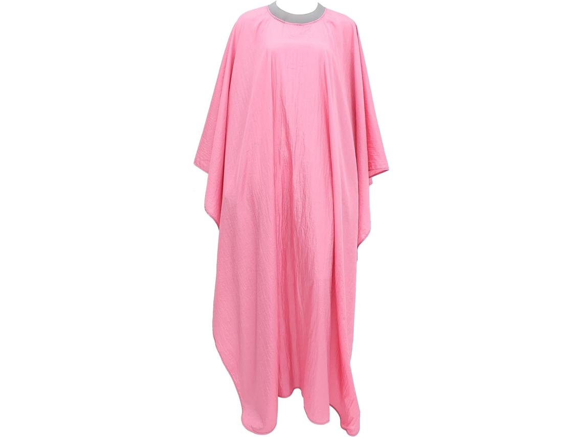 Capa de barbeiro para adultos em tecido rosa, impermeável e antirrugas.