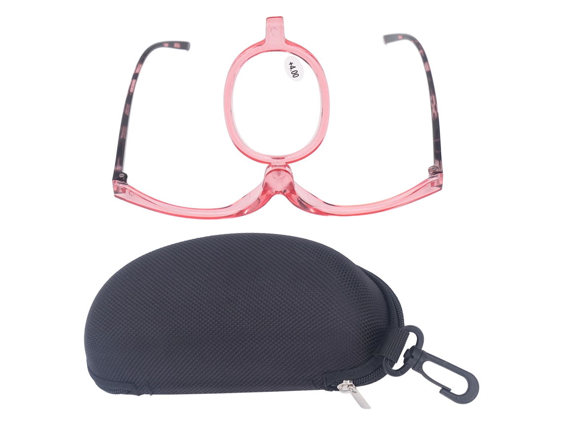 Óculos De Maquiagem Com Lupa Flip Down Para Mulheres, Lentes Flexíveis E Duráveis, Design Plegável Com Estojo