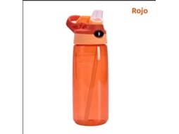 Garrafa de Água Infantil de 500ml com Tampa e Canudo, Livre de Bpa MDUG (vermelha)