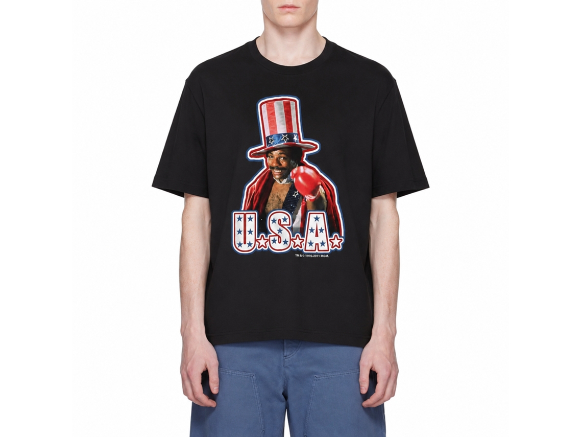 Rockinstone Rocky Movie Usa Black Adult T-shirt Size:xl