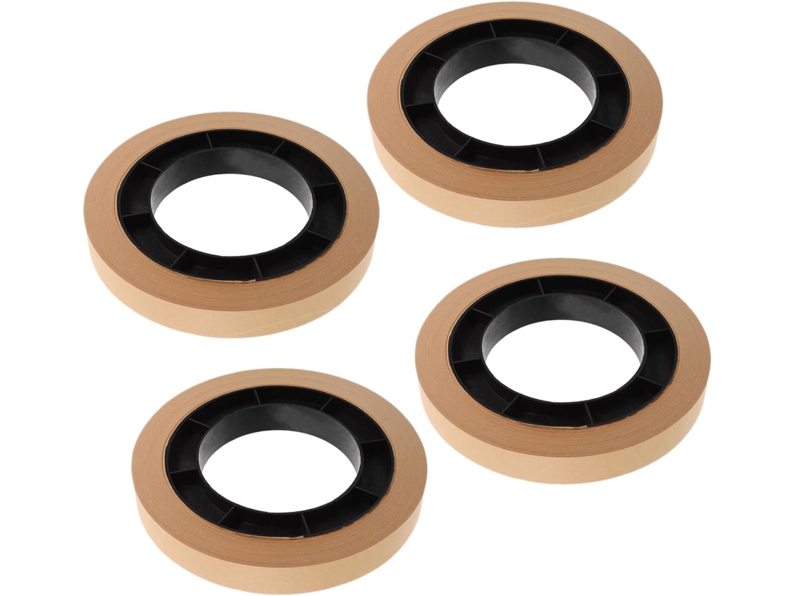 Fitas De Papel Kraft Kichvoe Com Adesivo, 4 Rolos Para Notas, Design Compacto Para Manuseio Em Bancos E Instituições