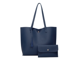 Bolsa Feminina Grande, Universitária para Laptop, Ombro, Tote, Couro Pu, Pacote com 2 Unidades AQUAFORGE