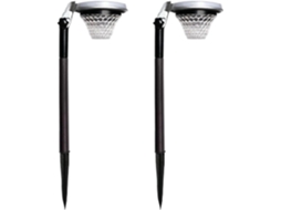 Conjunto de 2 luminárias solares externas para jardim, luz quente, anti-areia, Gokoco