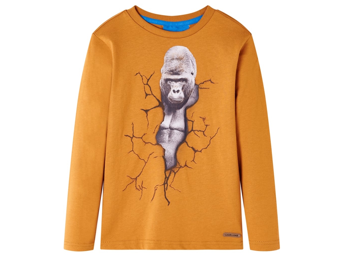 T-shirt De Manga Comprida Para Criança Ocre-escuro 116