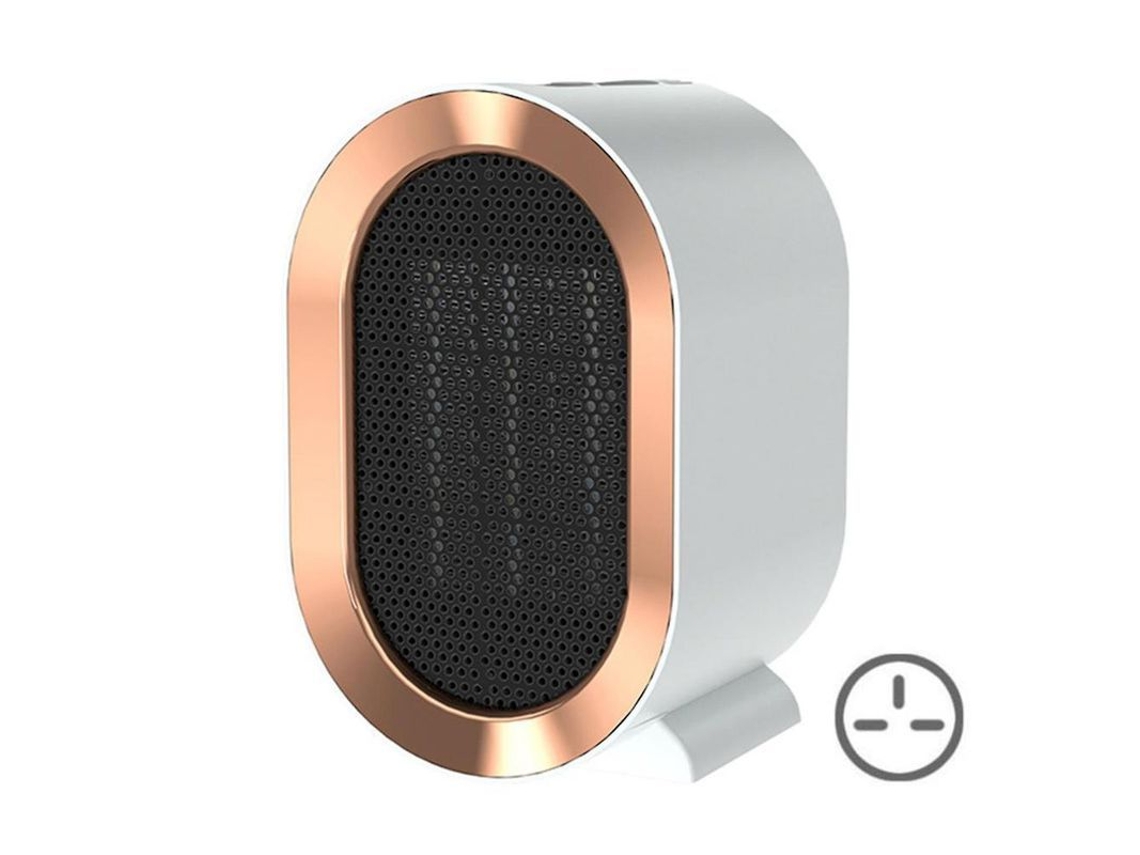 Aquecedor elétrico pequeno para ambiente interior, inverno, cerâmica, plug UK, branco | S/MARCA