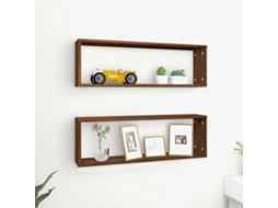 Vidaxl Prateleiras Em Cubo 2pcs Derivados De Madeira Carvalho Castanho
