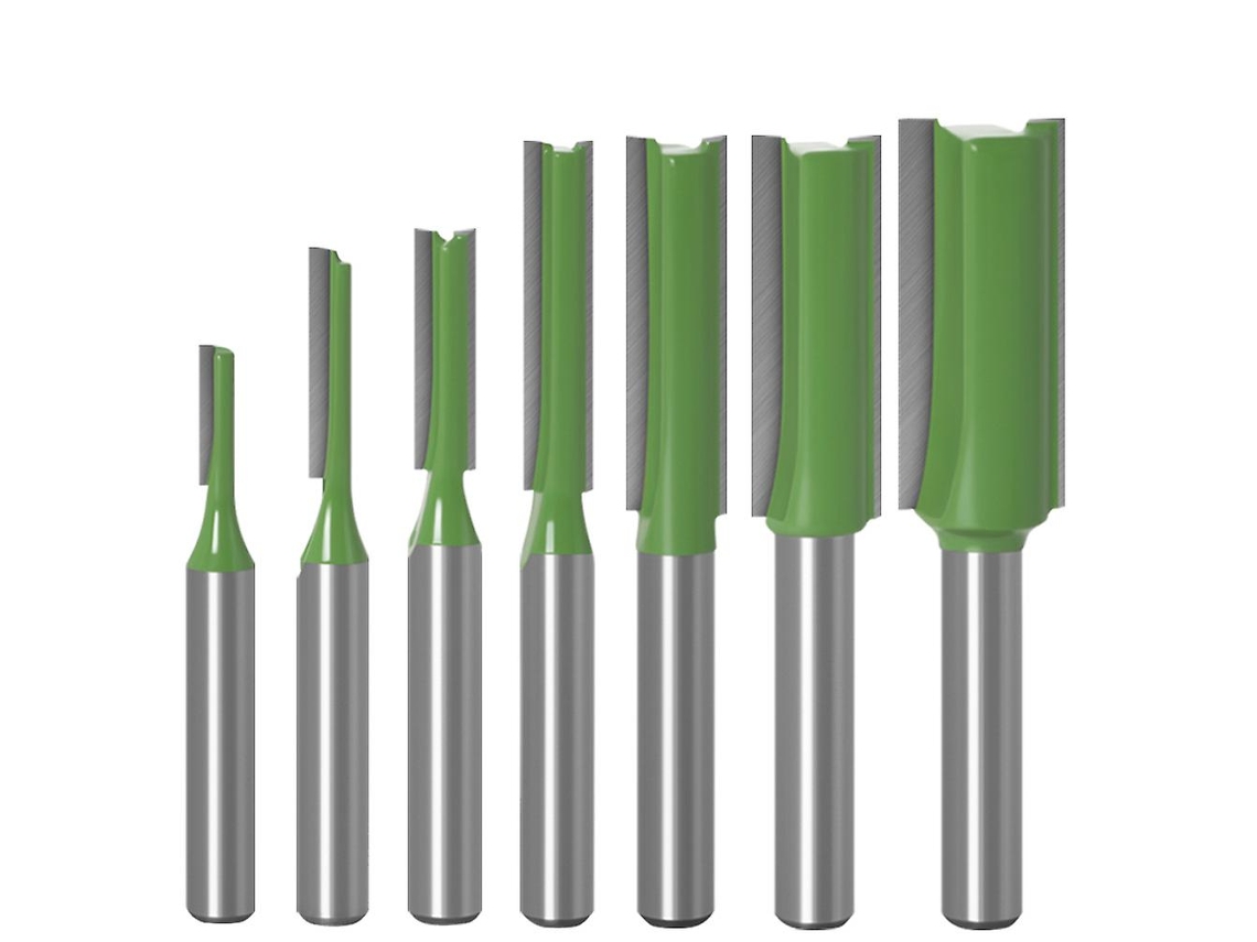 7 Brocas De Router Retas Com Cabo De 6mm, Brocas De Router De Uma/duas Lâminas, Brocas De Router De Madeira Para Trabalho De Madeira