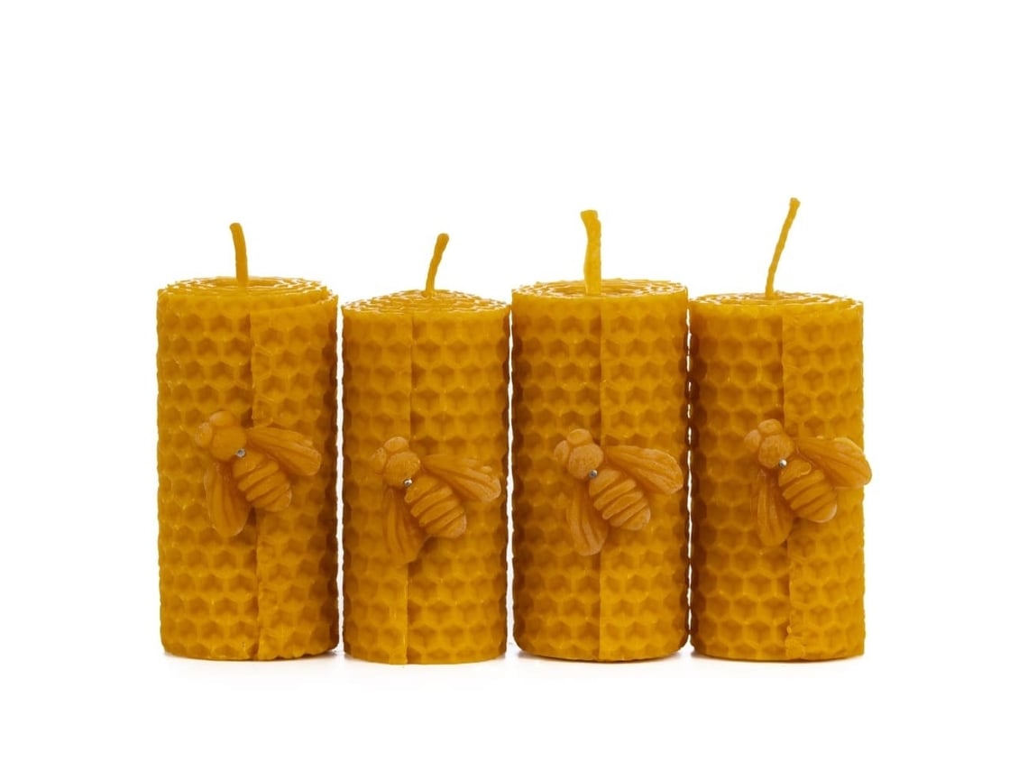 Vela de Mel 3x7, Pacote com 4 Unidades