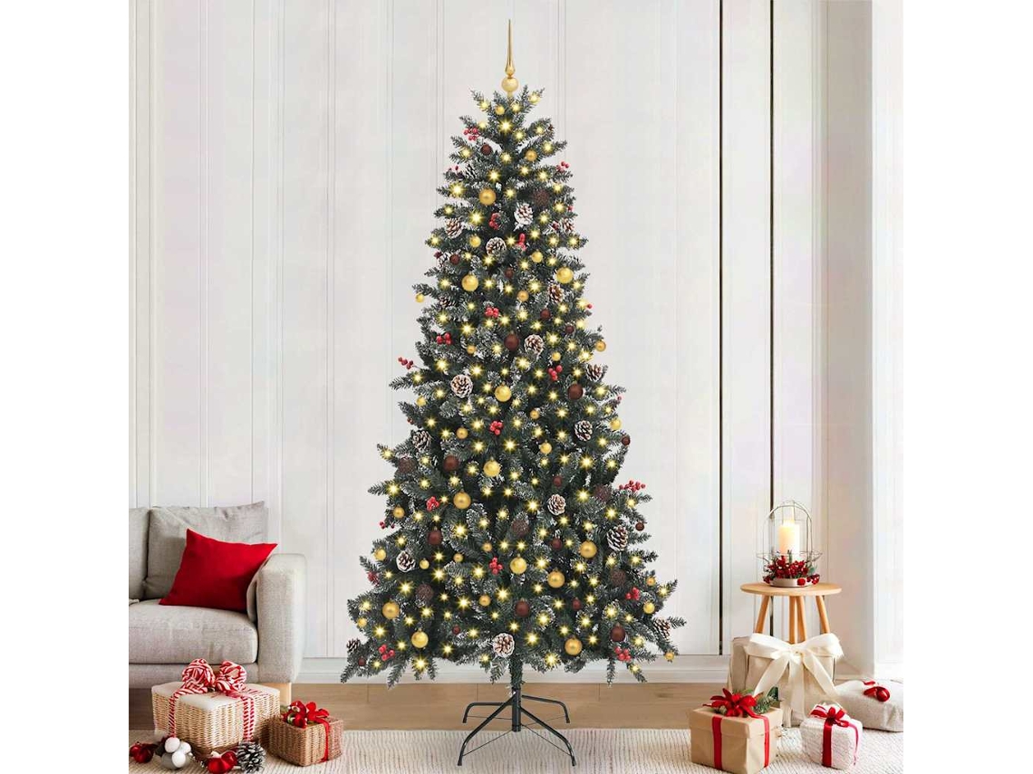 Vidaxl Árvore De Natal Artificial Verde 240 Cm Pvc, Plástico E Aço