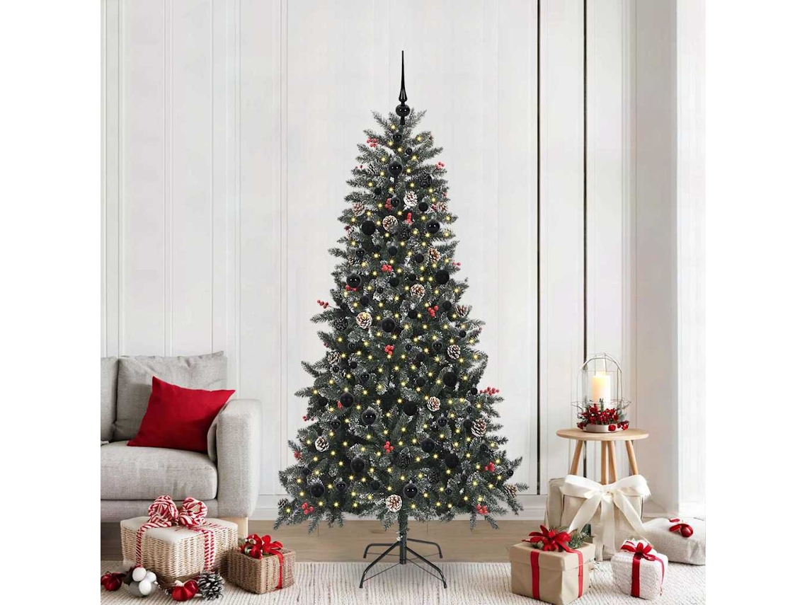 Vidaxl Árvore De Natal Artificial Verde 210 Cm Pvc, Plástico E Aço