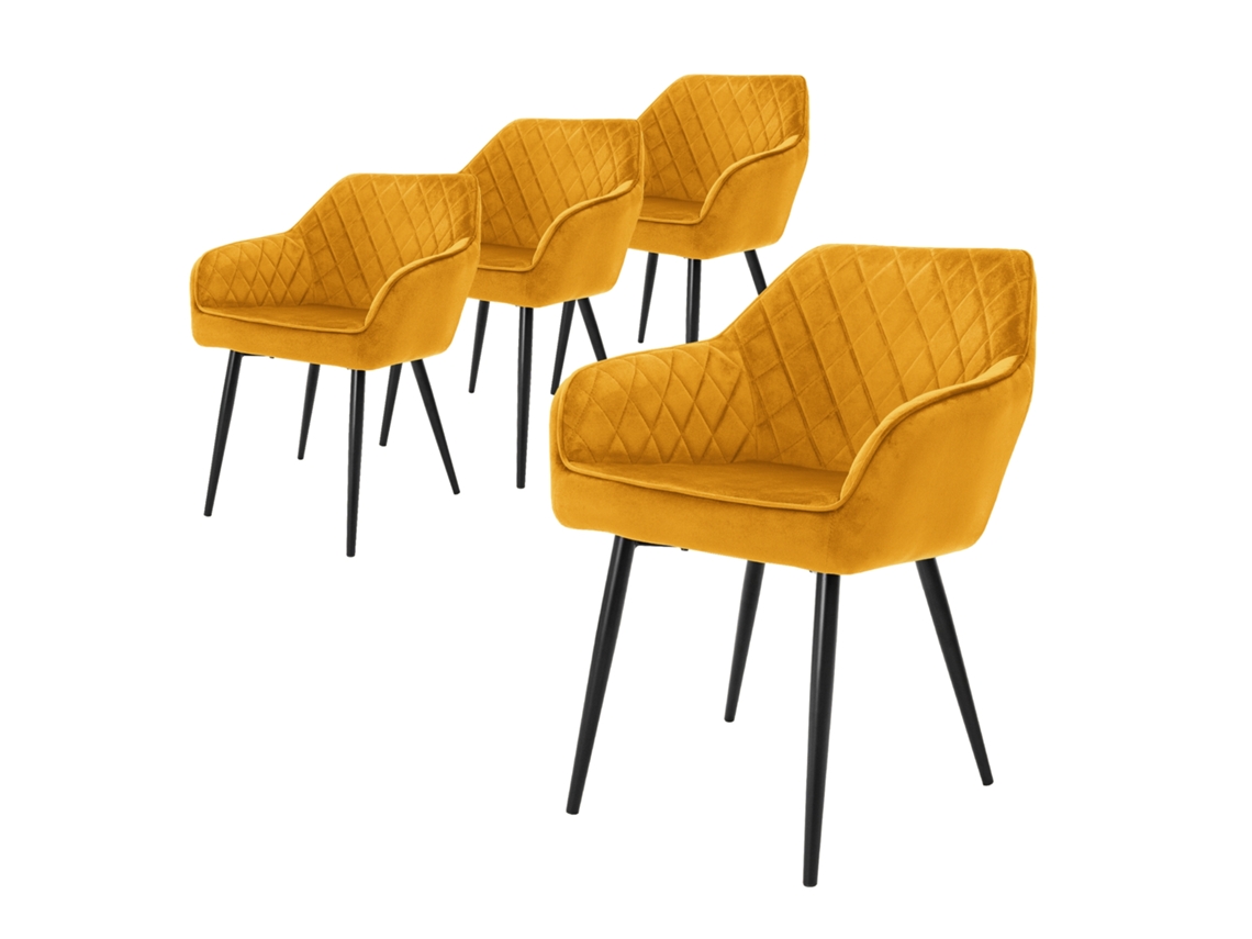 Conjunto De 4 Cadeiras De Jantar Com Braços E Costas ML-DESIGN
