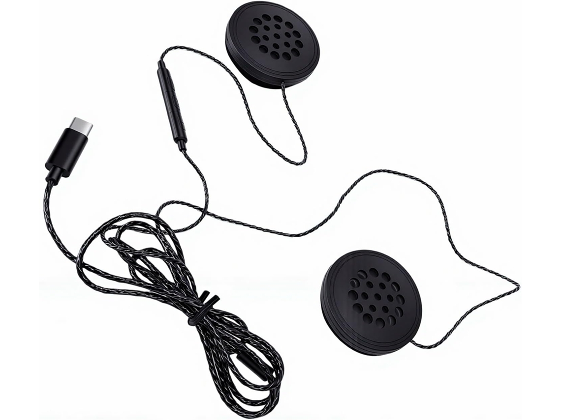 Jiawu Casque De Moto, Haut-parleurs Course Universels Pour Sport Filaire, Écouteurs Com Micro Stéréo, Type C